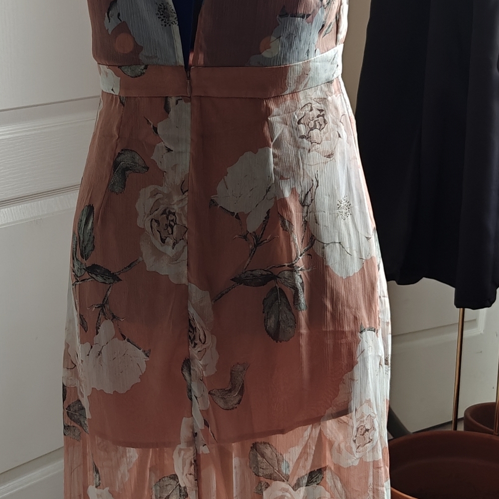 Dynamite Pink and Cream Halter Maxi Dress - Picture 4 of 6